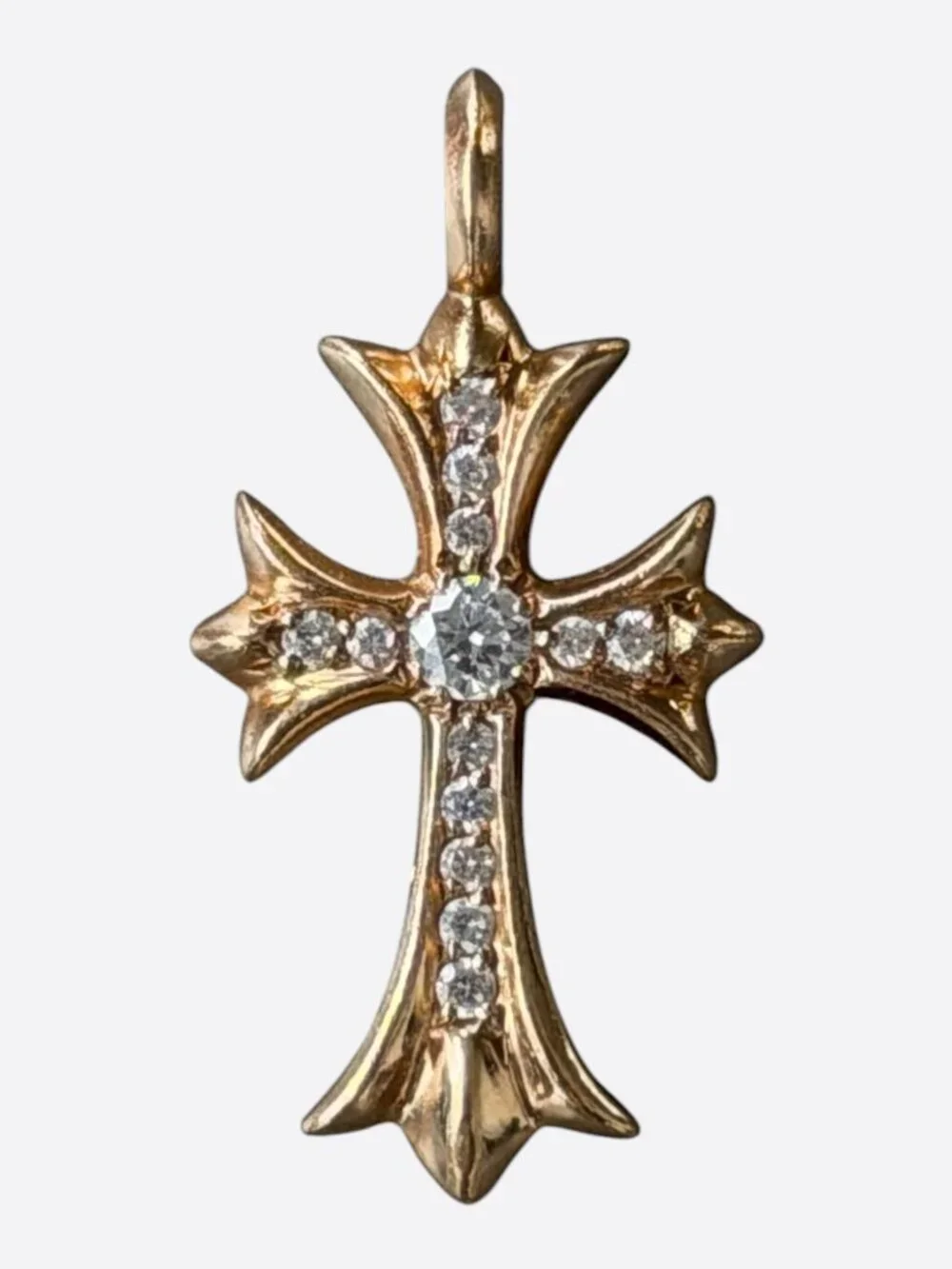 Chrome Hearts 22K Gold & Diamond Cross Pendant